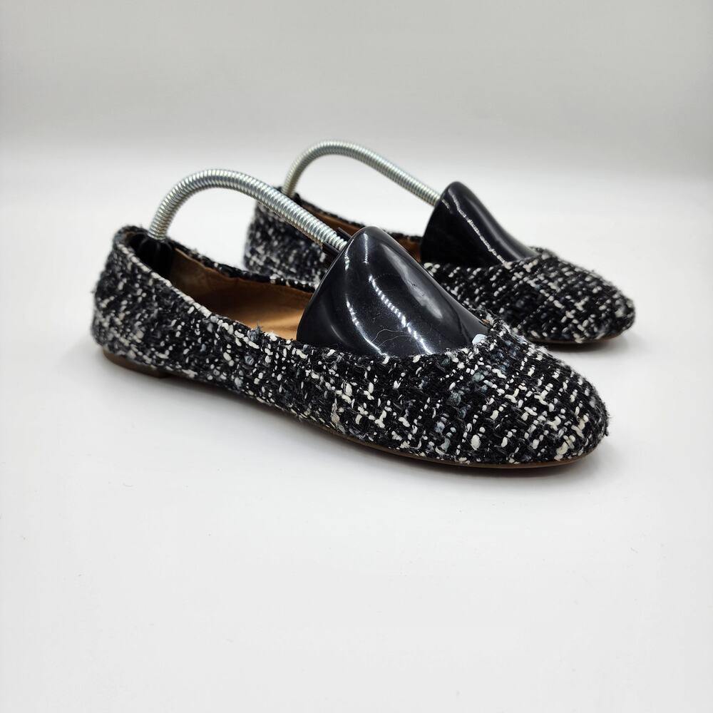 Lucky Brand Black Gray & White Woven Emmie Ballet Flats Size 6.5